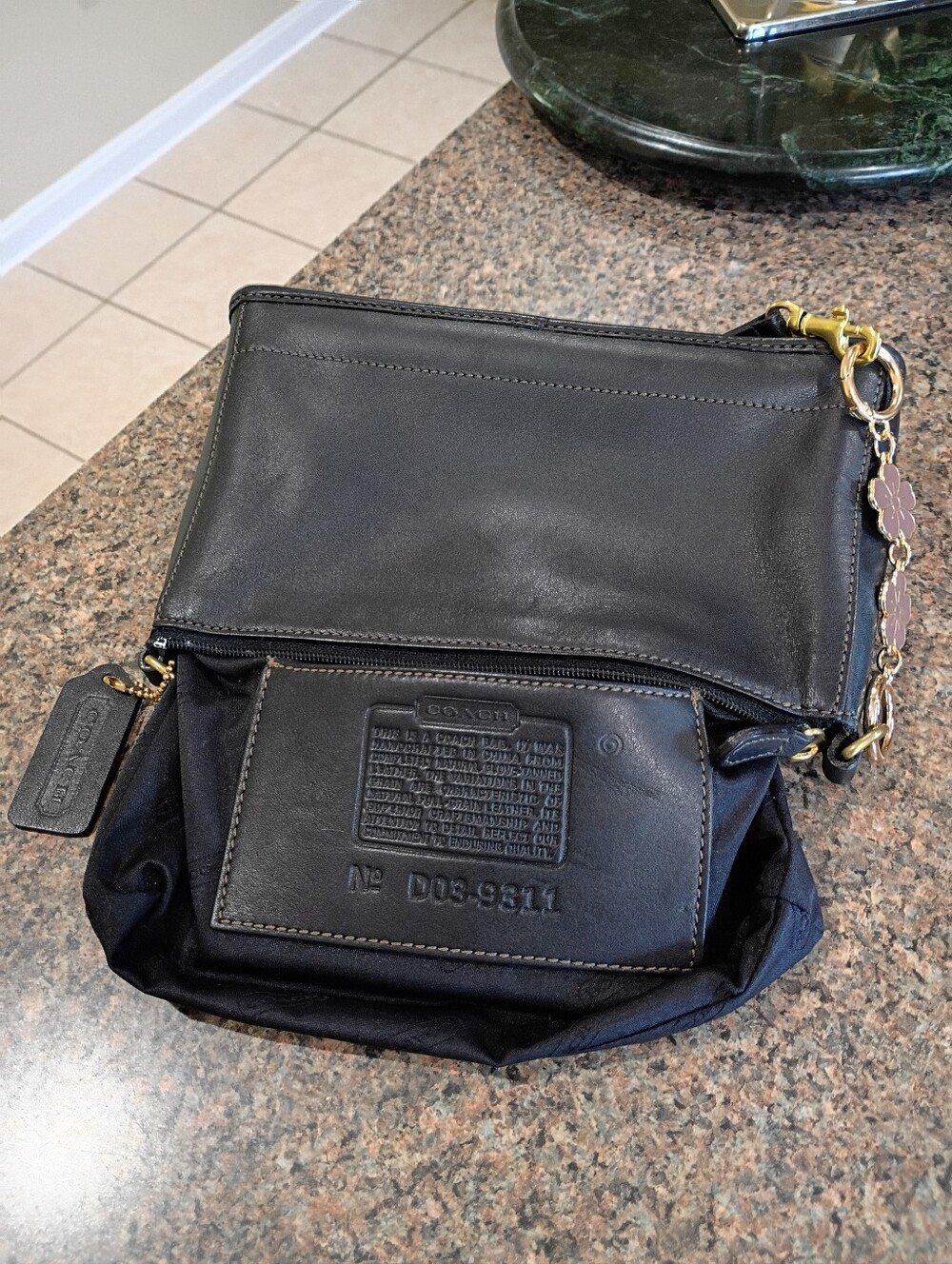 Coach Demi Baguette Black Leather 9311 - Picture 5 of 14